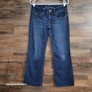American Eagle Jeans 8 s Slim Boot Low Rise Medium Dark Wash Stretch Denim